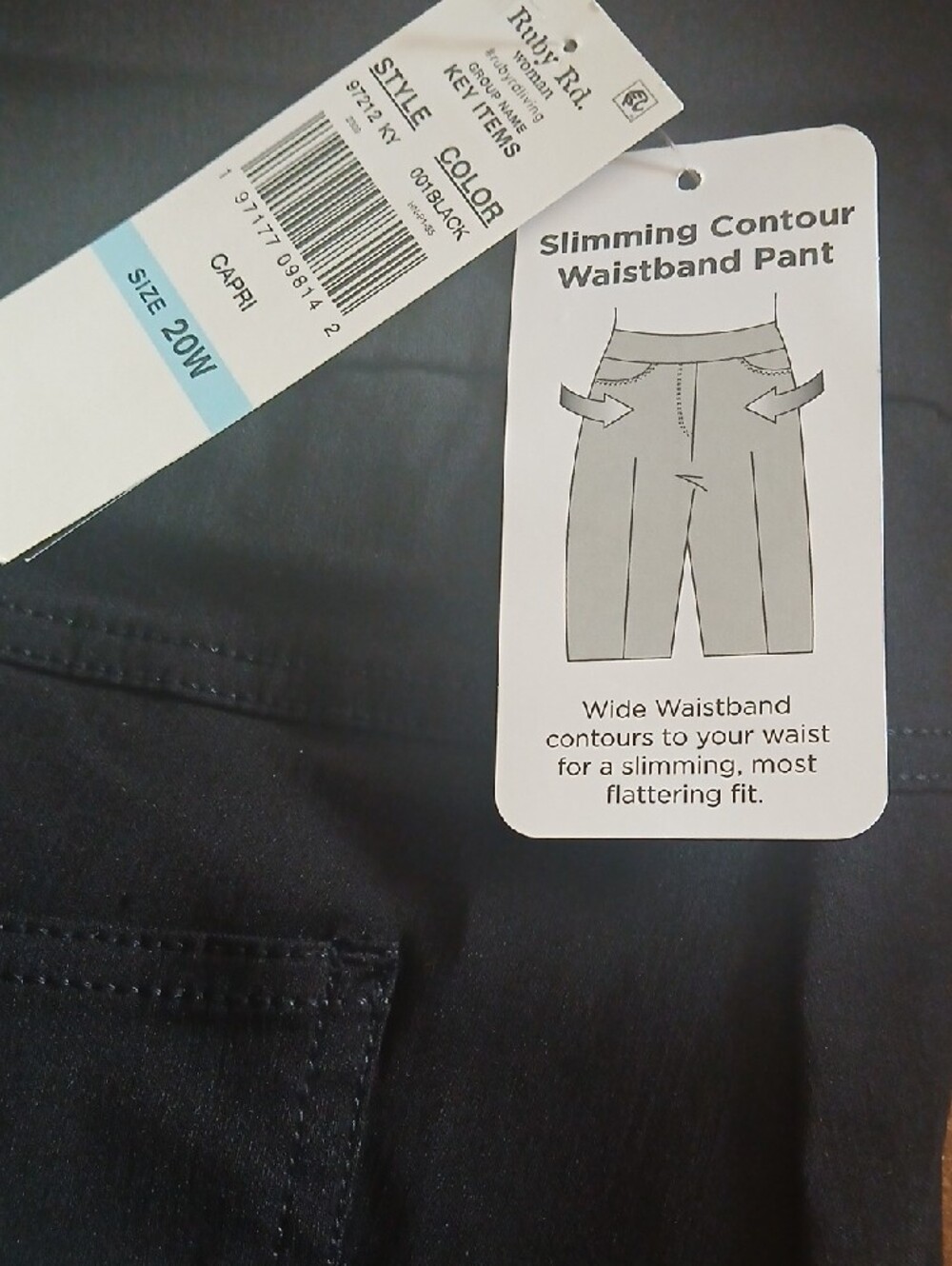 Ruby Rd. Navy Cropped Pull-On Capri Pants - Picture 5 of 6